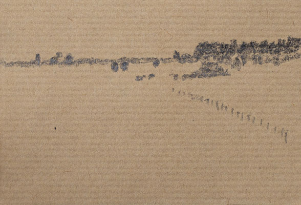 "weites land IX", Bleistift auf Papier, 10,0x7,0cm, 2024