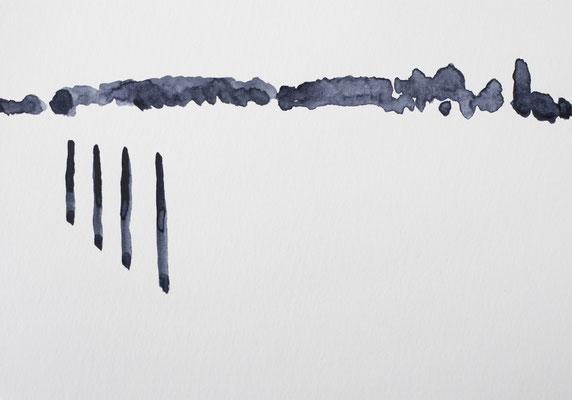 "weites land XVIII", Aquarelle auf Papier, 14,8x21,0cm, 2024
