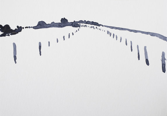 "weites land XIV", Aquarelle auf Papier, 14,8x21,0cm, 2024