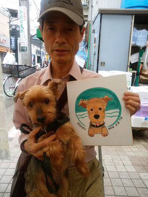 似顔絵イベント　ペットと