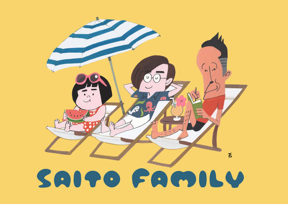 家族の似顔絵