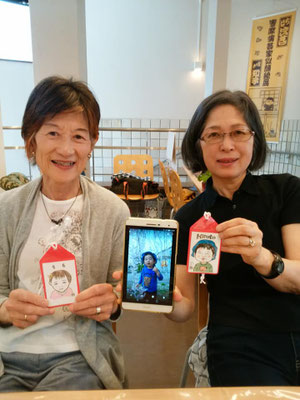 似顔絵ワークショップ　子供の似顔絵を作りました