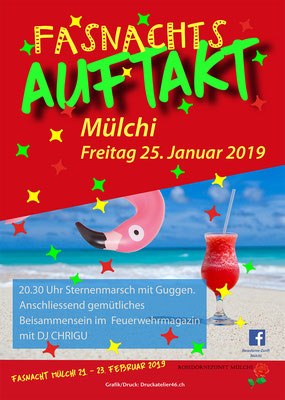 Rosedornezunft Mülchi - Flyer Auftakt 2019