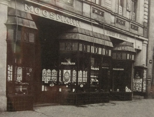 Uhrengeschäft Moosmann in Magdeburg vor dem 2. Weltkrieg