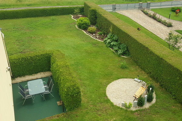 Blick von oben auf Ihren Garten