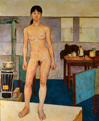「アトリエの裸婦」油彩F100　武蔵美短油卒制→油彩F100　第60回全展全展賞