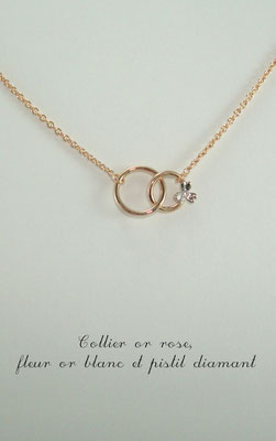 collier or rose et or blanc diamant