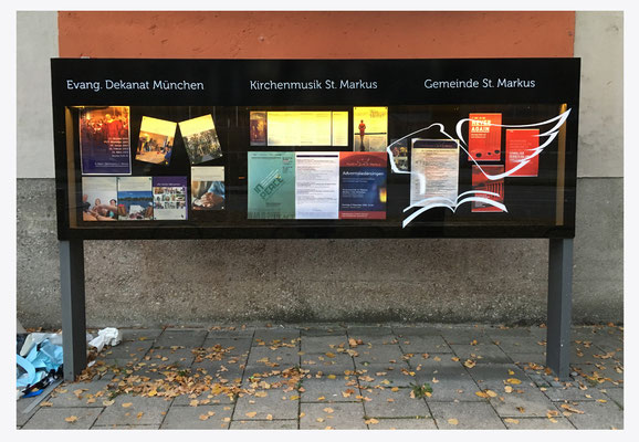 Beschriftung Schaukasten