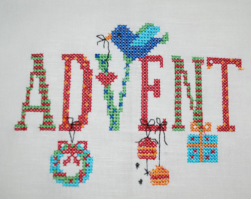 Kt 40 Advent Kreuzstich  Stickdatei Stickbär