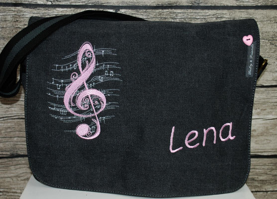 vintage schwarze Tasche, Stickerei rosa Nr. 1031