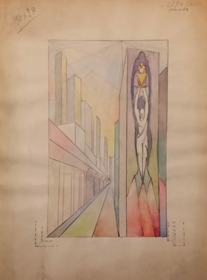 pannello per parete stand Polenghi Lombardo - bozzetto - 1938