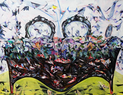 Our reception　　　キャンバスにアクリル、油彩 　　910×1167mm