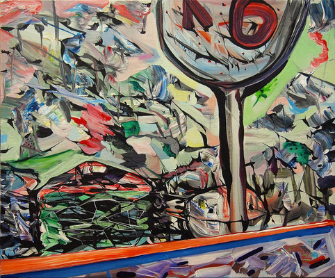 Scenery of K6　　　キャンバスにアクリル、油彩　　380×455mm