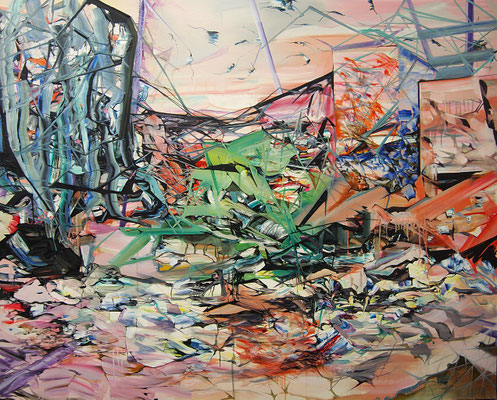 What is the reason why our paths cross?　　　　キャンバスにアクリル、油彩 　　1303×1620mm