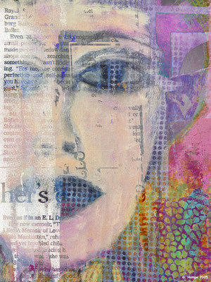 Woman's face with news