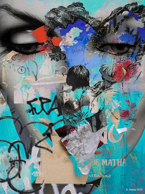 The face with graffiti
