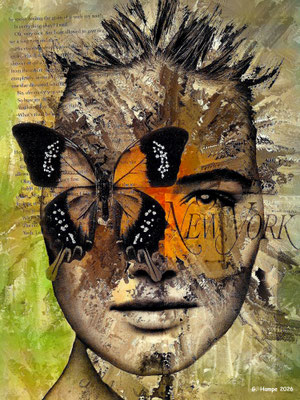 With a butterfly