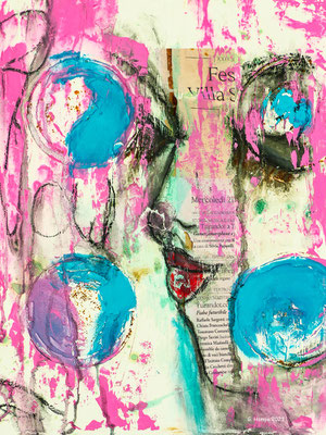 Young face with colors