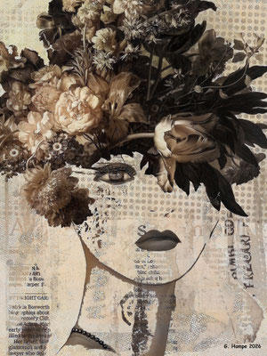 With brown flowers