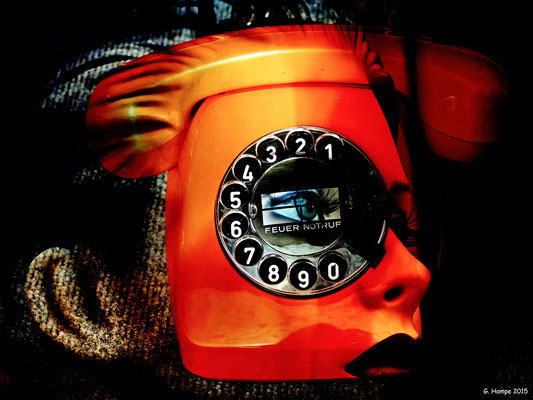 The woman and the orange phone
