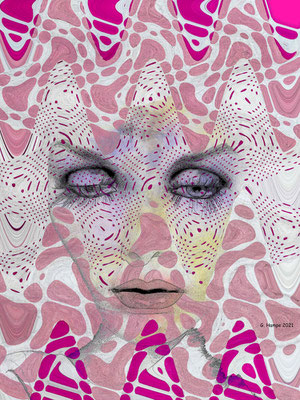 The face with the pink waves