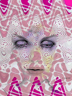The face with the pink waves