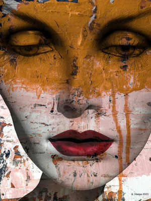 Red lips and orange tears