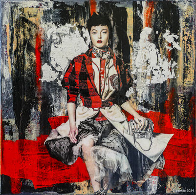 Going out 30x30x4 cm Canvas varnished