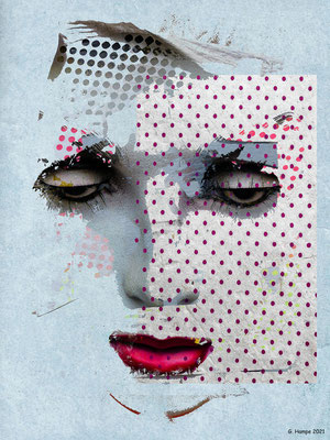 The face with pink dots
