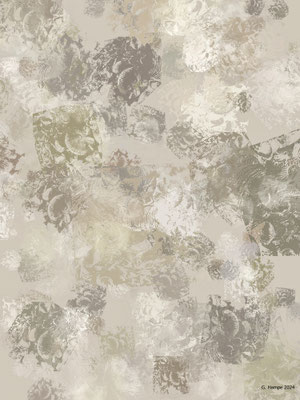 Clouds and flowers beige