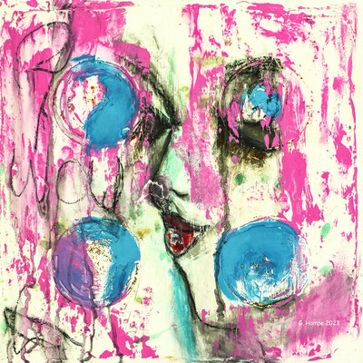 The young face 40x40x4 cm Leinwand lackiert/ canvas varnished