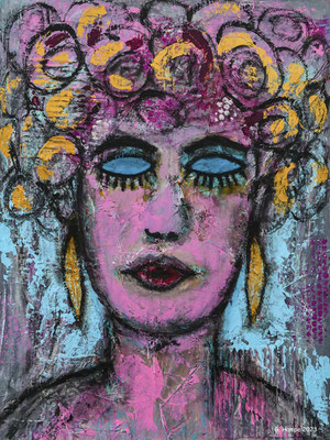 Blue eyelids 50x70x2 cm Leinwand / canvas