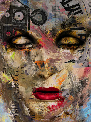 The digital painted face
