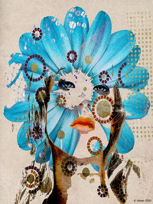Blue flower woman