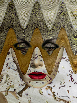 The face with the golden waves