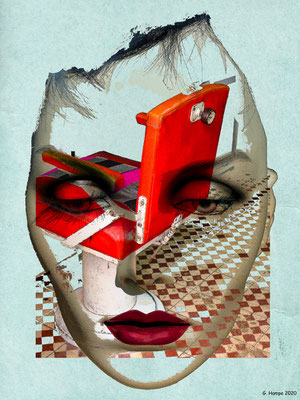 The face with the red barber chair
