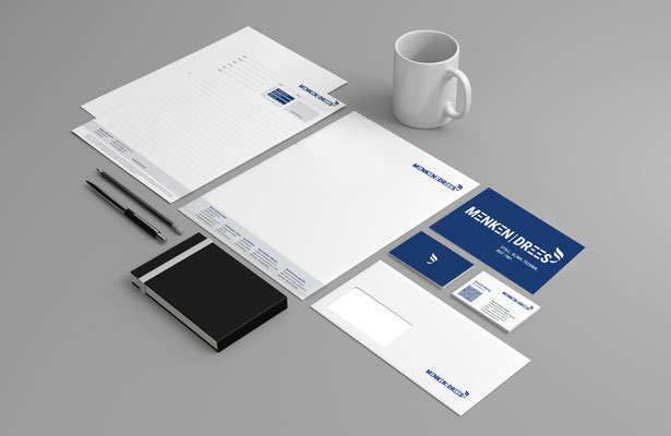 Geschäftsausstattung MENKEN | DREES - Briefpapier, Visitenkarten, Notizblöcke, Compliment-Cards und Umschläge