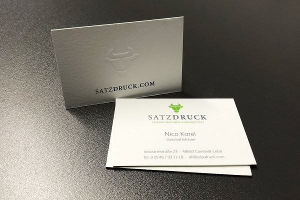 Letterpress Visitenkarten der Druckerei Satzdruck