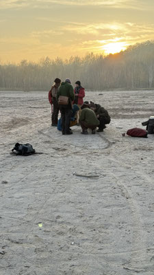Wildwechsel-Ausbildung: Winterimpression – Gruppe am Morgen