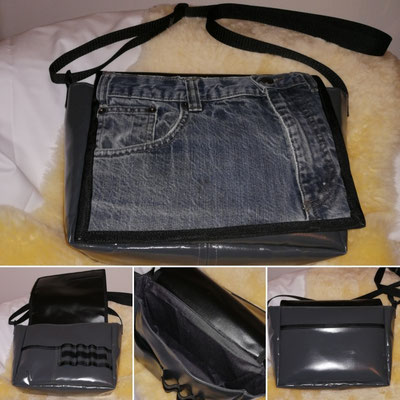 Manu's neue Upcycling Jeans Planen Tasche