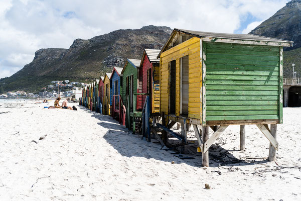 The colourful beach houses of Muizenberg, South Africa