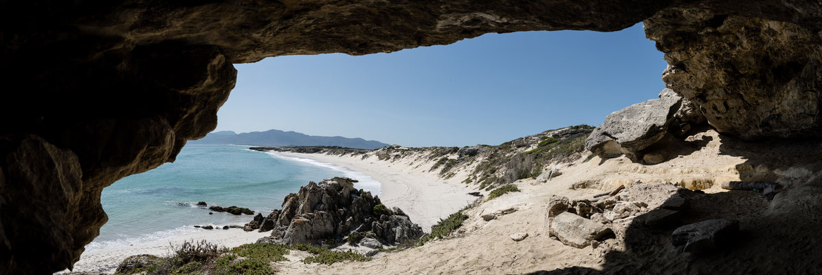 View of the Klipgat cave towards Walker Bay Nature Reserve, South Africa