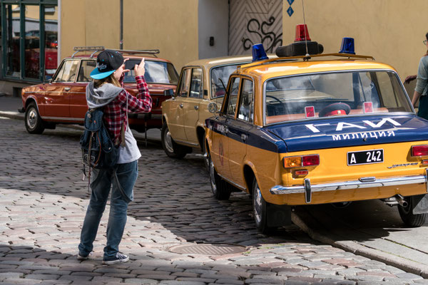 Classic cars in Tallinn street