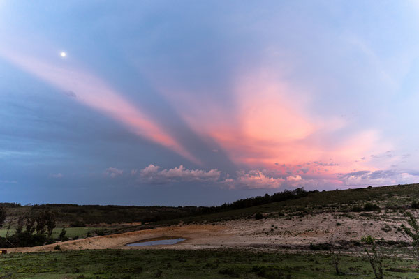 Blue hour sky at Dam Cottage at Fort Governors Estate, Eastern Cape, South Africa