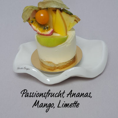 Passionsfruchtsahne mit exotischer Sahne. Stück 6,90 €.