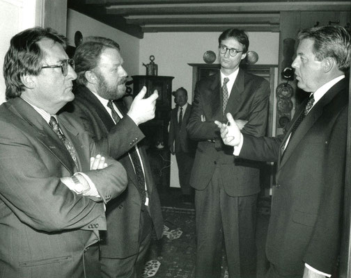 6. Juni 1991, Besuch von Franz Vranitzky, Österreichischer Bundeskanzler, beim Liechtensteiner Presseclub, 06.06.1991, Foto: Roland Korner, Triesen