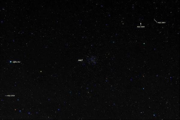 Der Offene Sternhaufen M67, Aufnahme mit Canon EOS 650D und TSApo60 