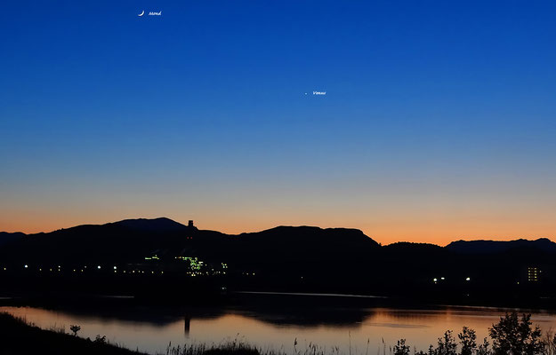 Mondsichel und Venus über Mallorca