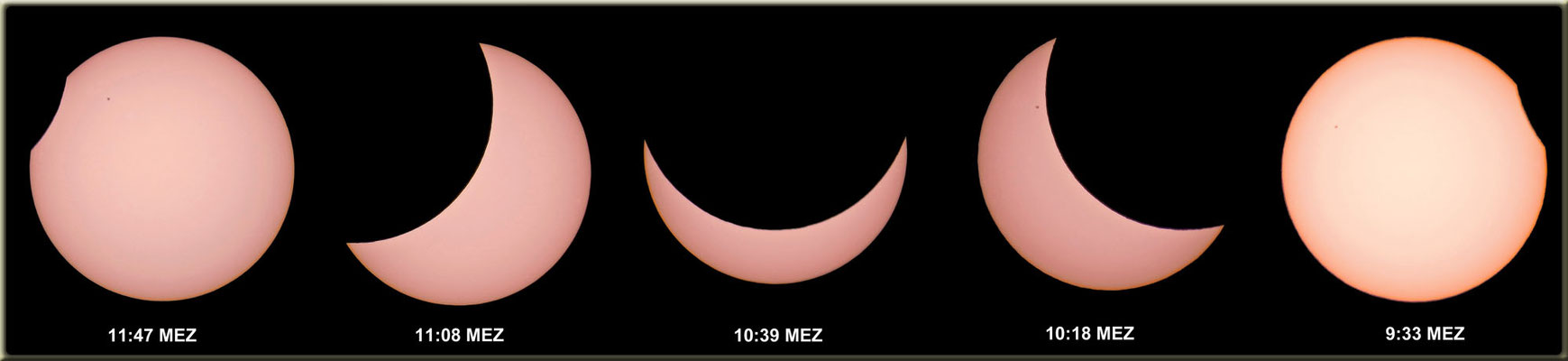 Partielle Sonnenfinsternis am 20. März 2015.  Aufnahme mit Canon PowerShot SX 50 HS mit Sonnenfilter ND3,8.