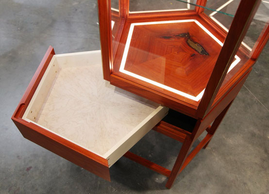 Meisterstück von David Klopffleisch: Vitrine aus Padouk